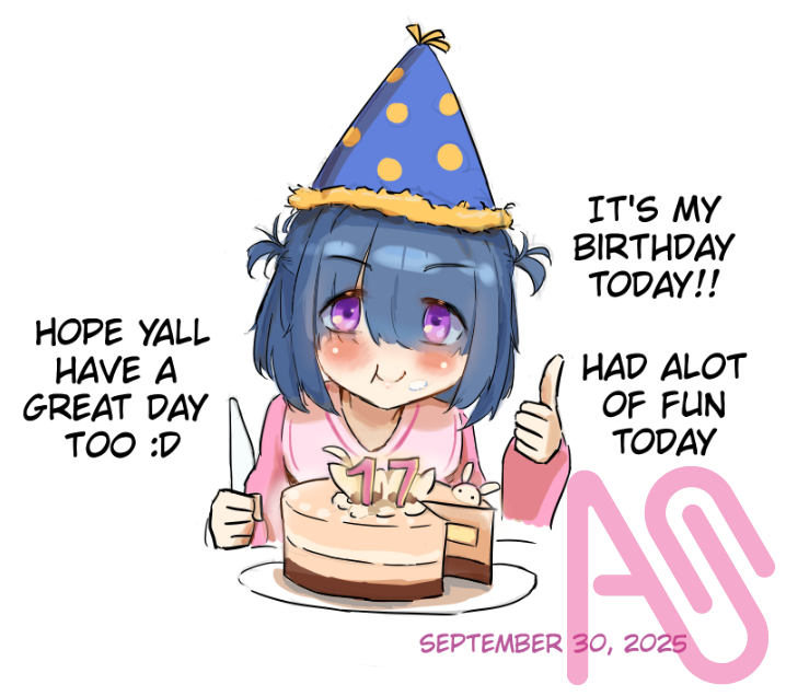 Happy birthday to me~~ Illust of MinG girl birthday