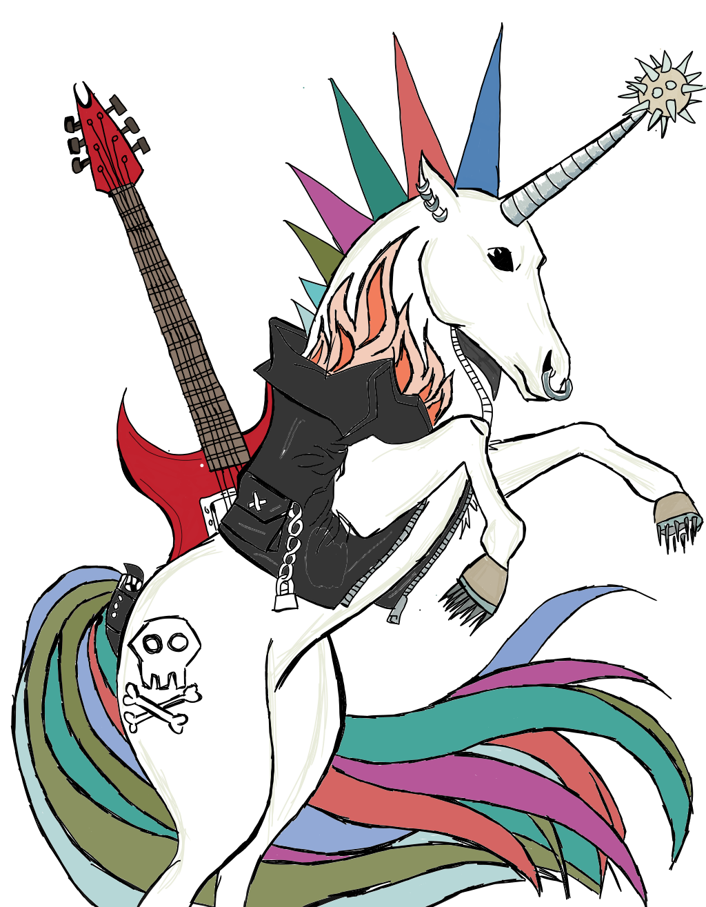 アート・デザイン・音楽 UNICORN SONGBOOK Rainbow Sparkle Unicorn Side Table by Hysteria Verve | Society6