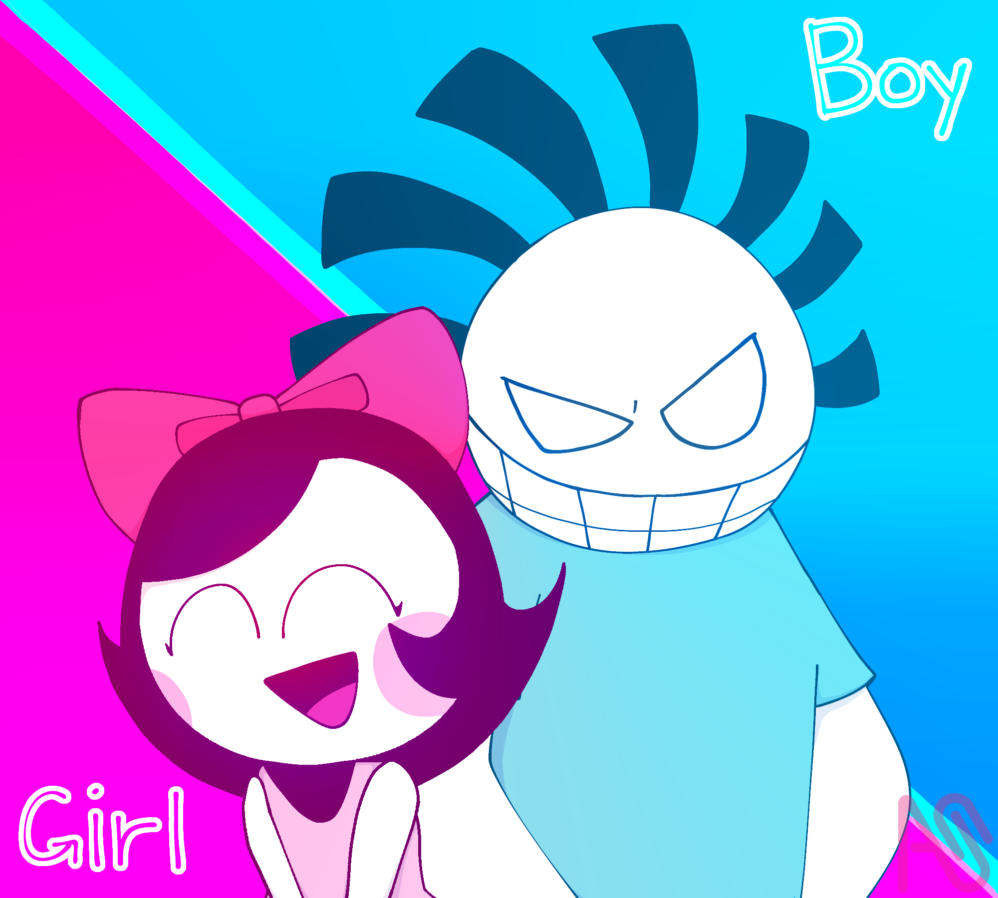 Boy＆Girl【FNFファンアート】 Yieluyez（イエルーイエズ） 插图 ART street