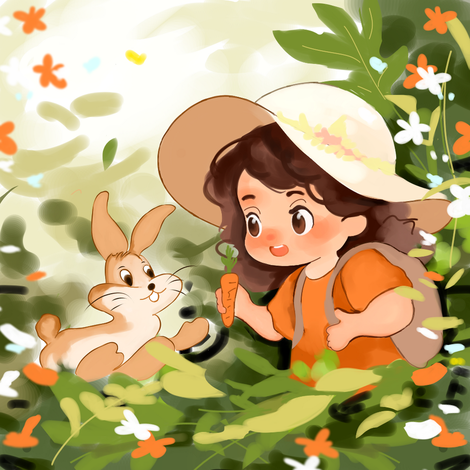 cute bunny  Illust of Milly girl drawing art anime original cute medibangpaint digital oc cutegirl