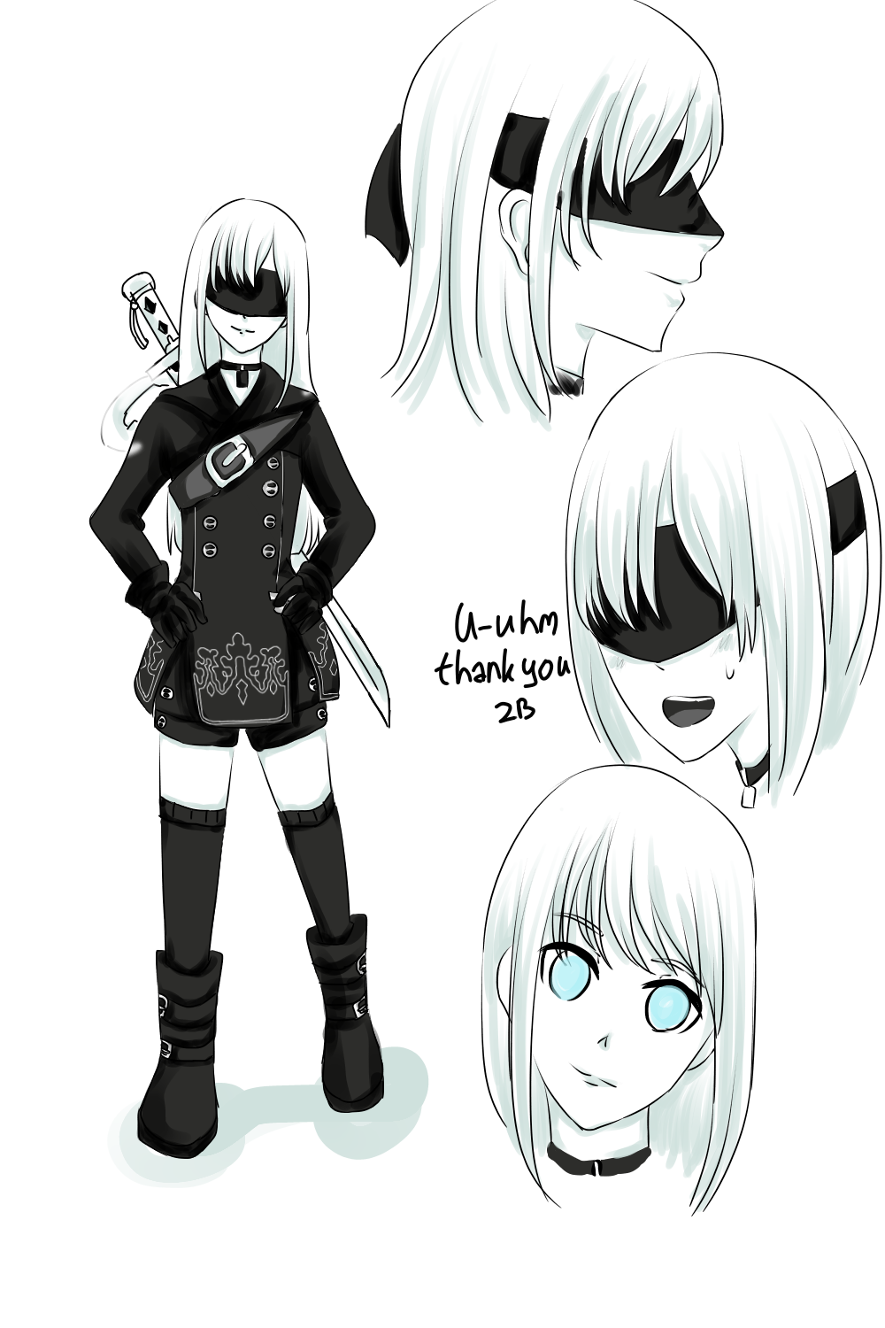 9S genderbend Neko Celleng - イラスト ART street (アート