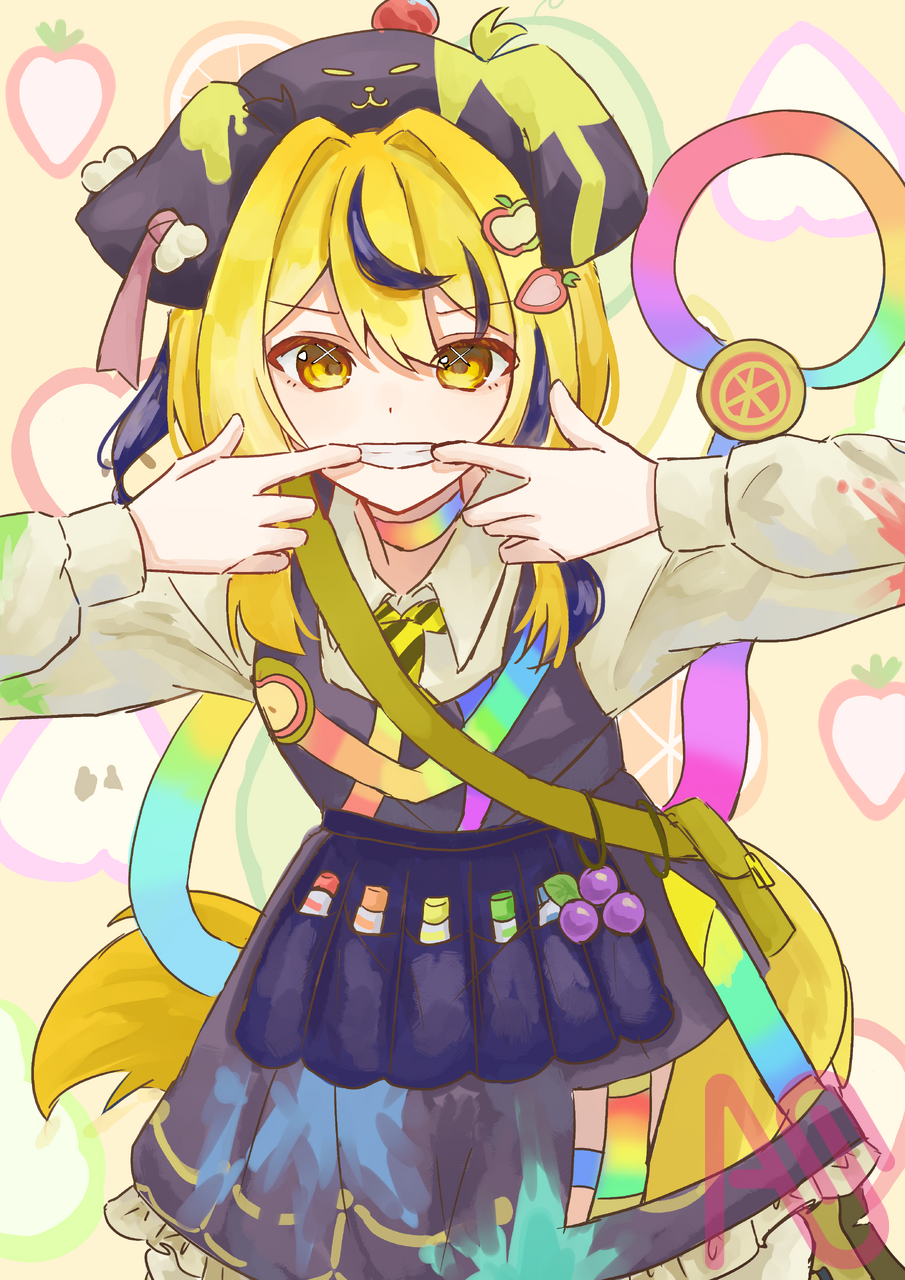 果物屋の看板娘 Illust of 途葵 アドバイスください 犬宮の好物 犬宮に果物を
