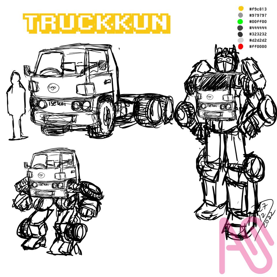 Truck-Kun Illust of Adhi Trahono digital mecha Transformers superrobot