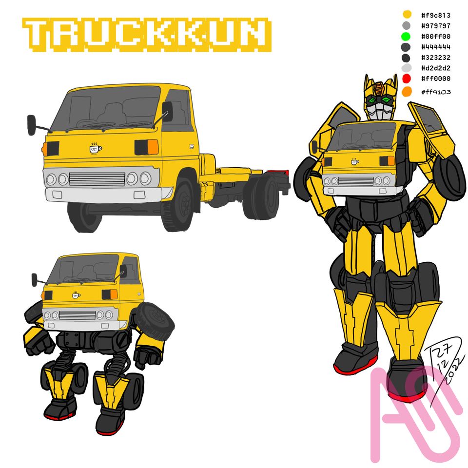 Truck-Kun Illust of Adhi Trahono digital mecha Transformers superrobot