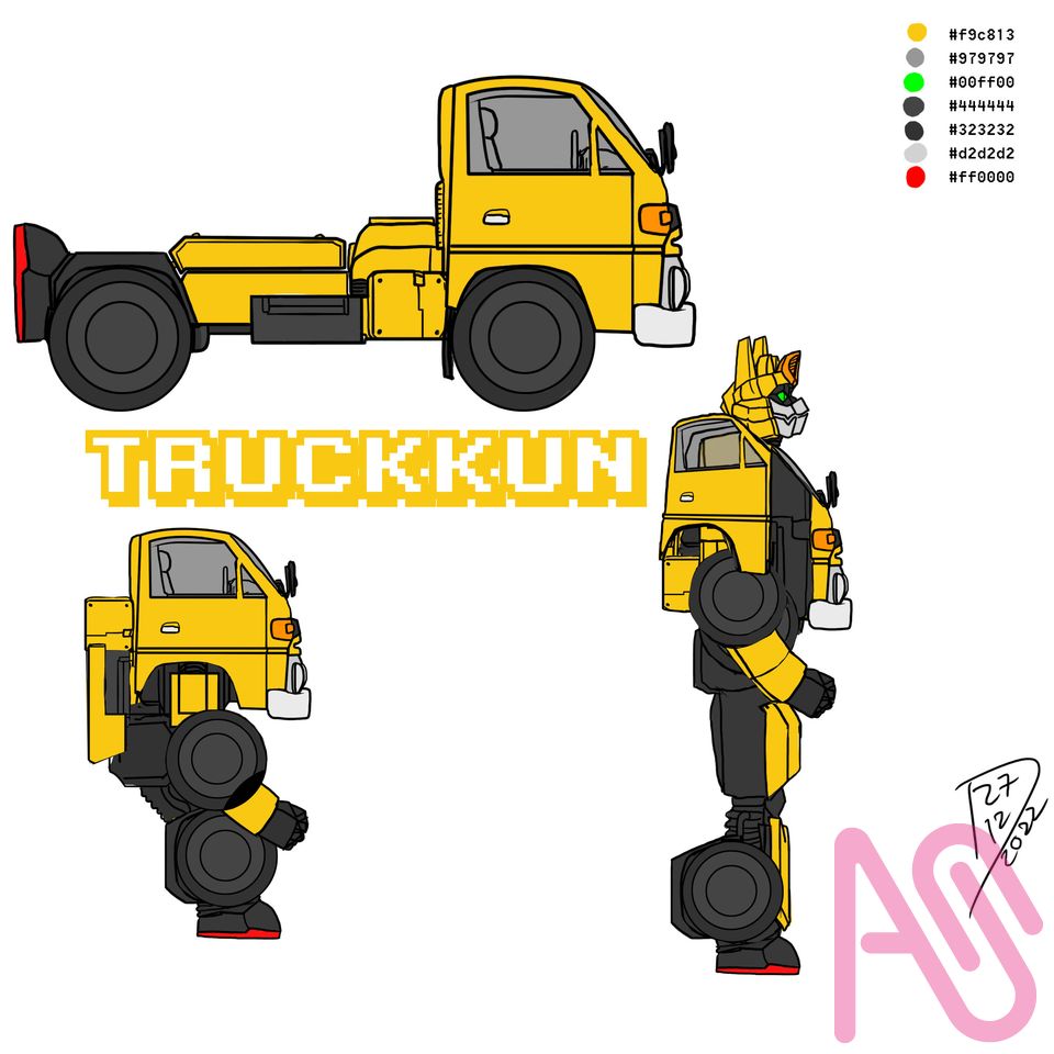Truck-Kun Illust of Adhi Trahono digital mecha Transformers superrobot