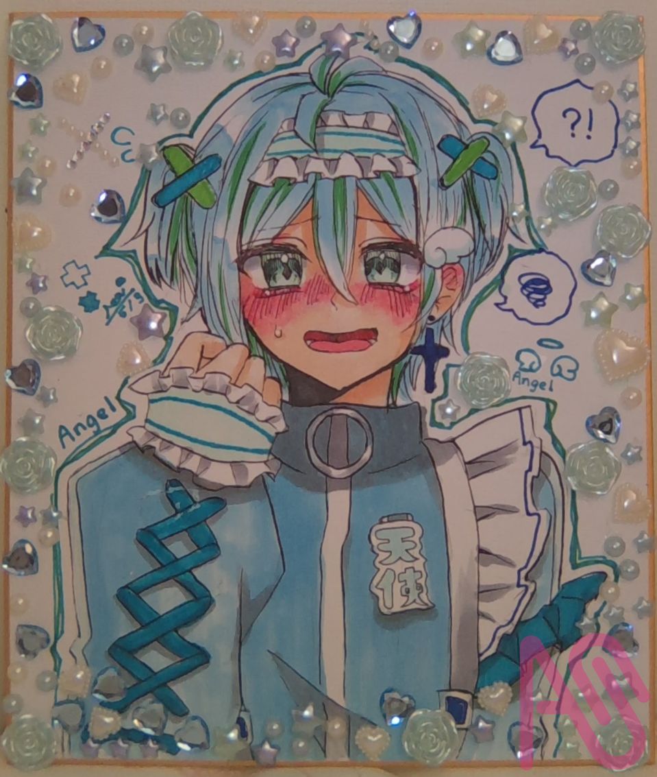 てんしなゆじゅ子ちゃん⁉️ Illust of 紅蘭ネア＠代選〜7月25日 Copic 女装 oc 色紙 analog 天使界隈 紅蘭ネア