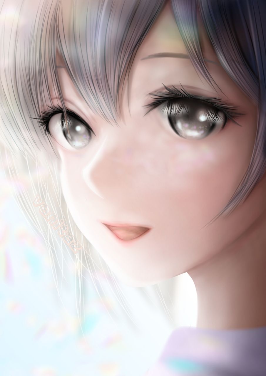 視線の先 Illust of ｳﾞｧﾆﾀｽﾞ-Vanitaz 描いてみた 可愛い女の子 透明感 黒目
