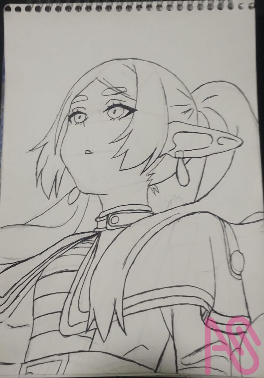 Frieren Challenge Illust of uBrk art anime elf traditionalart traditional animegirl Brazil challenge frieren NoAI