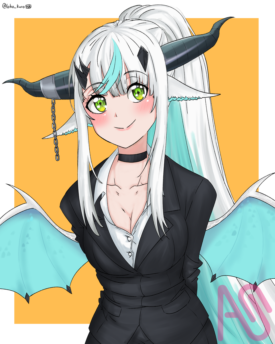 EIWY FLEY - 29 JULY 2024 Illust of Wolf Kuro fanart line_art art anime original manga oc medibang color virtual_YouTuber
