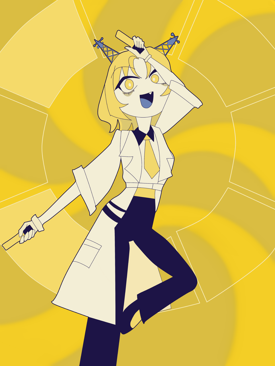 【曲パロ】次元通信 Illust of 猫宮美久璃／미쿠리  🤍🫧🩵 girl illustration 曲パロ ソビエト親衛隊 エトへの手紙 次元通信