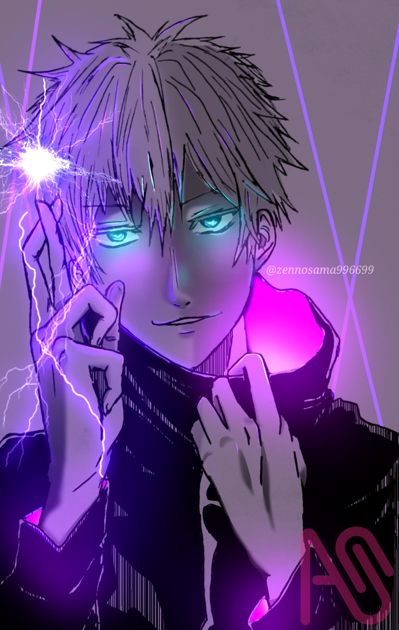 My luminous collection : Satoru Gojo  Illust of zen'no sama fanart boy purple digitalillustration Glow JujutsuKaisen SatoruGojō Hollowpurple zen'nosama'sart Myluminouscollection