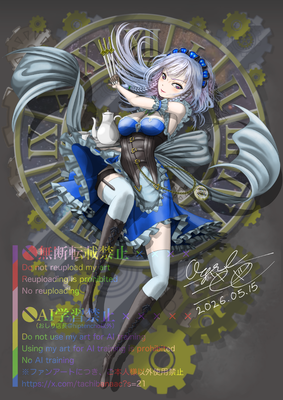 十六夜咲夜【東方project】 Illust of 大賀　三芭図（tachibanafactory） maid fanfic fanart 十六夜咲夜 咲夜 メイド服 Touhou_Project animegirl 十六夜 東方イラスト