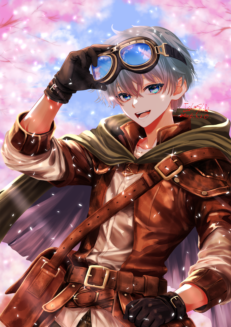 花曇 Illust of Shiki CherryBlossomIllustrationCampaign sakura impasto ゴーグル illustration art original digital male boy oc