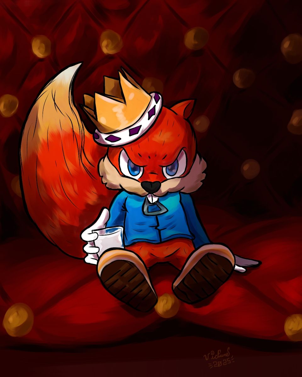 Long live the King! 🐿️👑 Illust of vicfunes fanart illustration game digital digitalpainting gameart Squirrel Conker