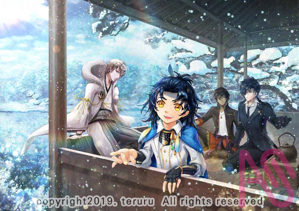 12月 Illust of teruru Touken_Ranbu 刀剣男士 鶴丸国永(刀剣乱舞) 大倶利伽羅(刀剣乱舞) 伊達組 燭台切光忠(刀剣乱舞) 太鼓鐘貞宗(刀剣乱舞)