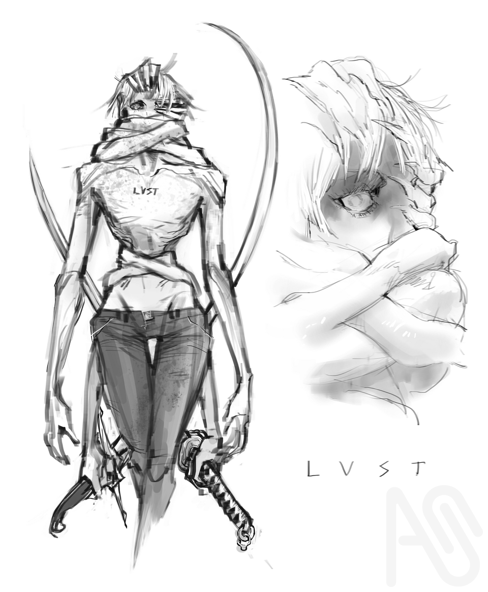 Lust Illust of TorontoSleepr sketch cute digital boy oc monster sword pretty katana ocart