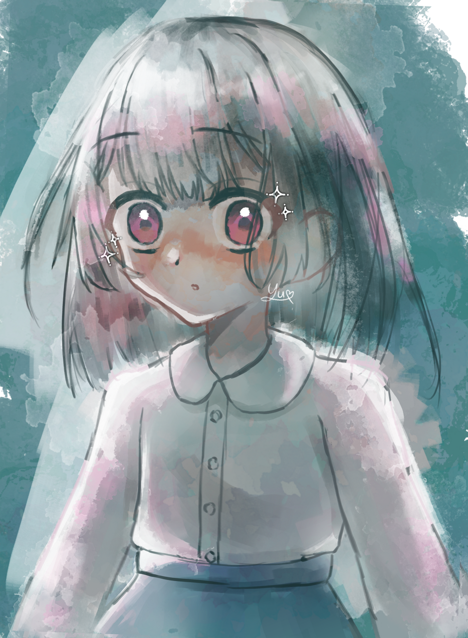 ほわほわ Illust of 湯林檎😎🥂 girl impasto 初心者 doodle oc kawaii 女の子かわいい 水彩風 可愛い女の子 神ですか？