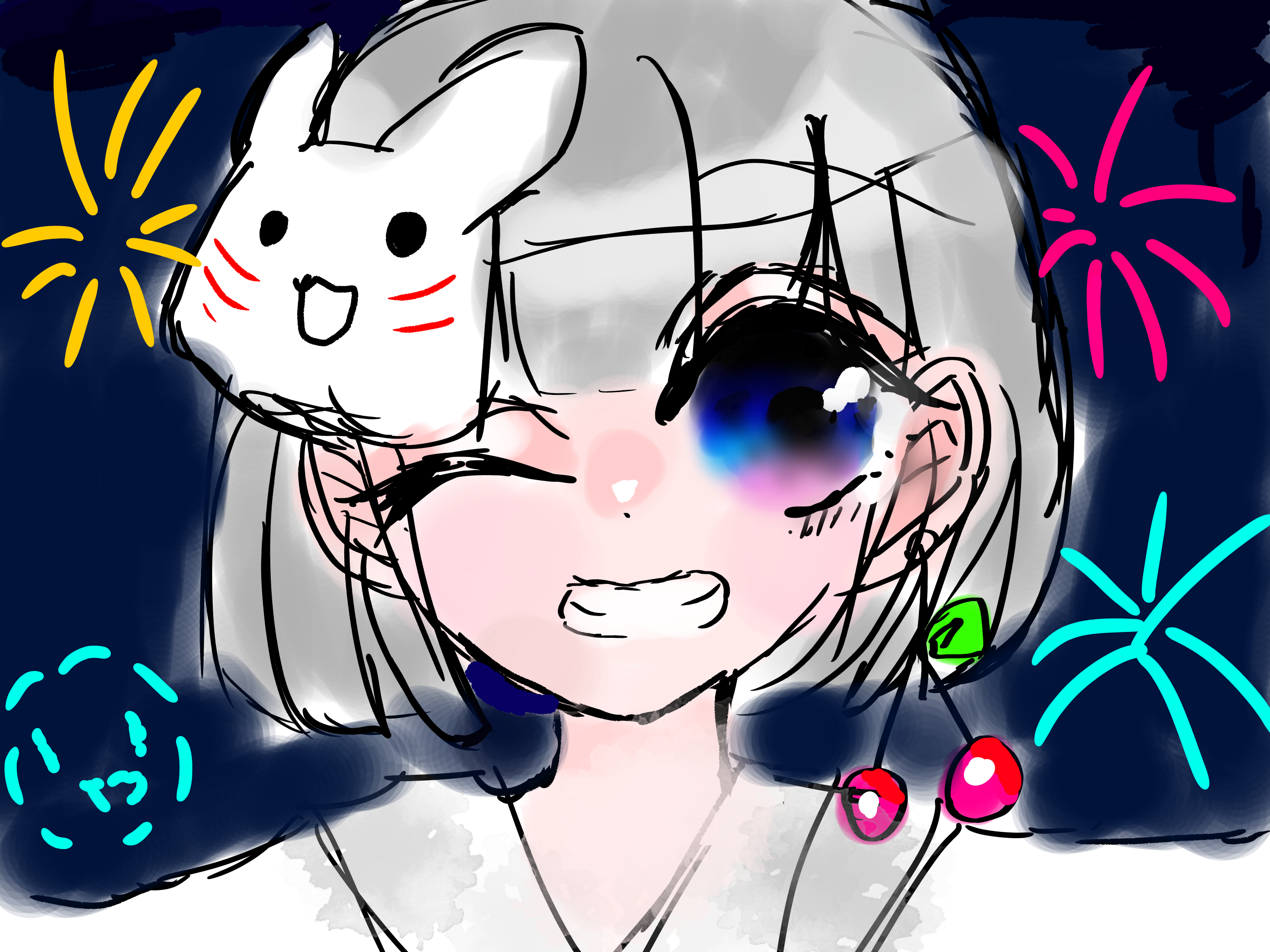 花火大会 さくらんぼ兎 Illustrations Art Street