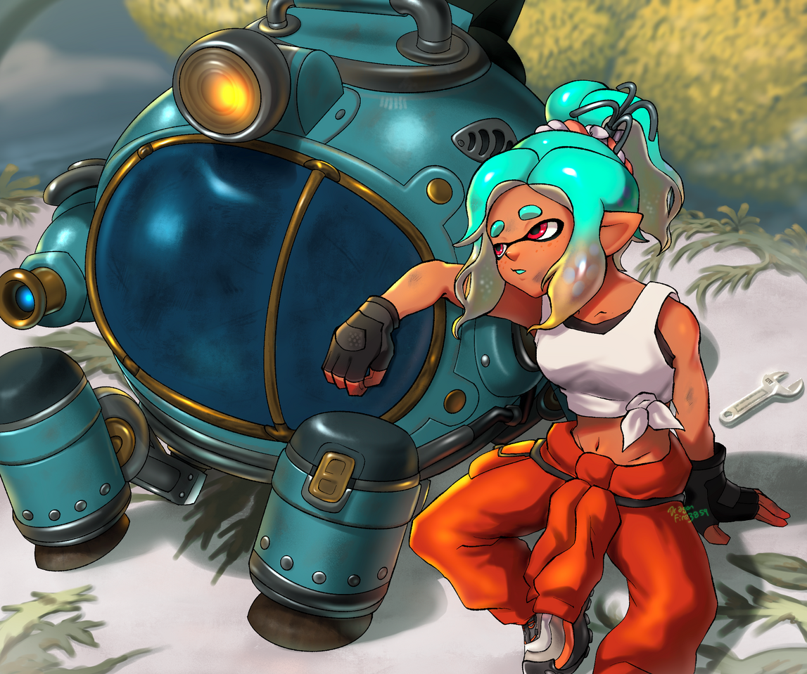 イラスト　原画　リーベド・マリーナ 「疾駆」 Splatoon Raiders - Mechanic DragonFire3859 - イラスト ART street
