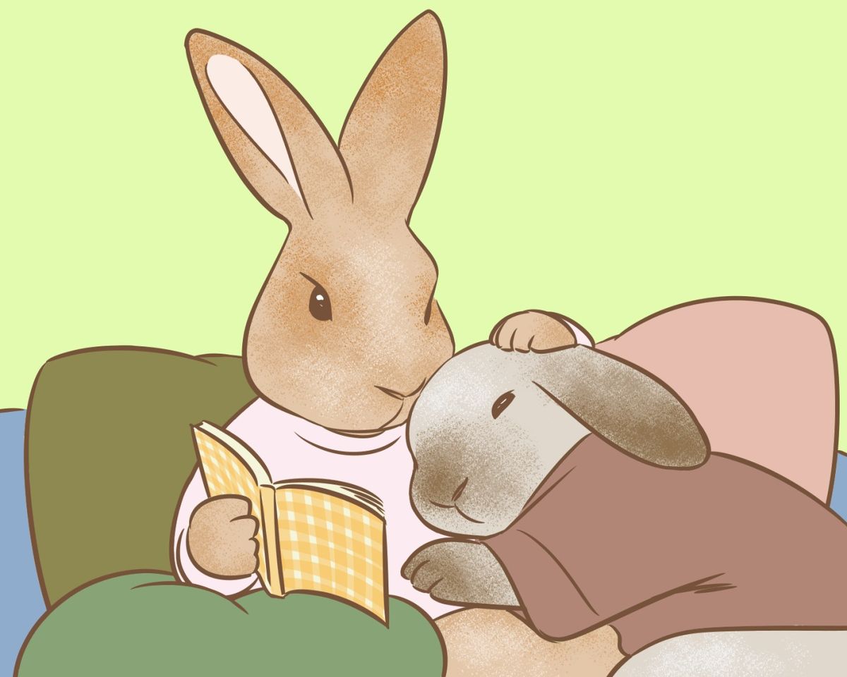 くっつきたい症候群 Illust of まち Machi rabbit 読書 癒やし 寄り添い