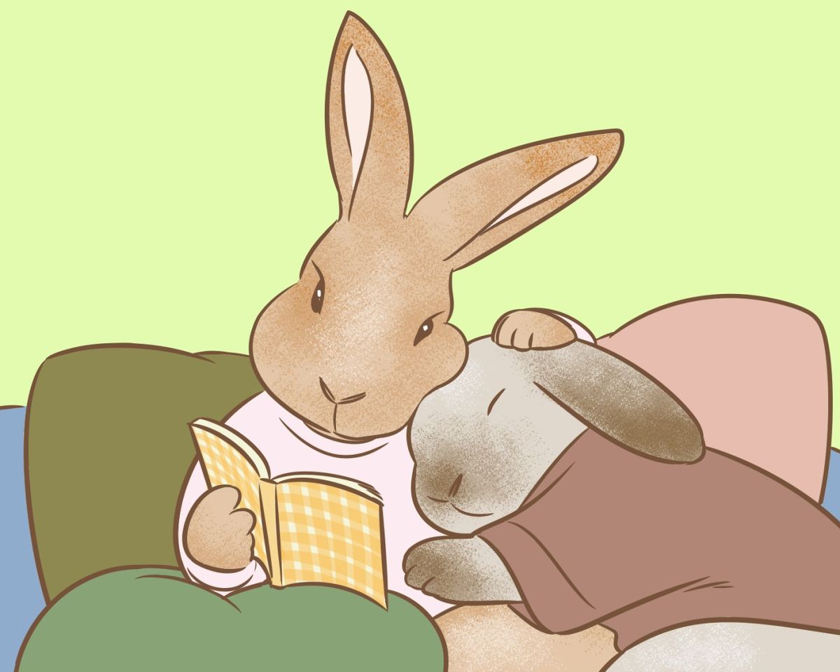 くっつきたい症候群 Illust of まち Machi rabbit 読書 癒やし 寄り添い