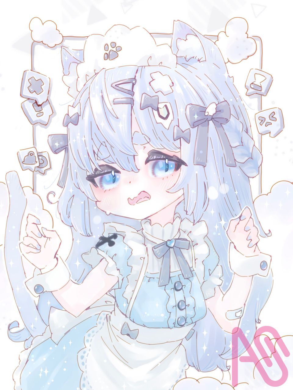 新入りメイド Illust of しんﾆｬ🍩🍴🍹 maid girl illustration cat_ears original