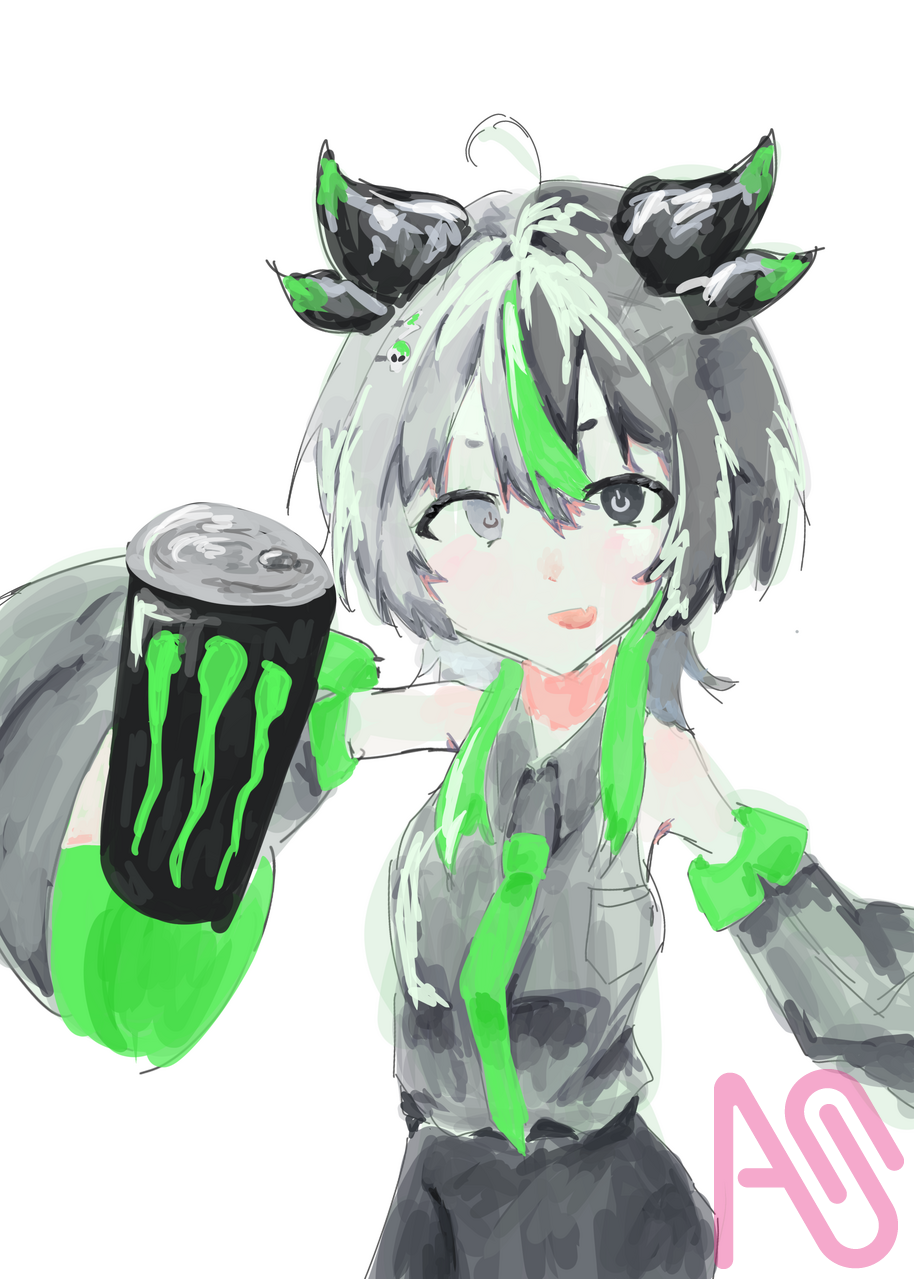 毎日ワンドロ14日目！ Illust of 描猫 檸檬 💊🎀🩷 impasto ワンドロ illustration digital バグり配達 エナドリ教信者