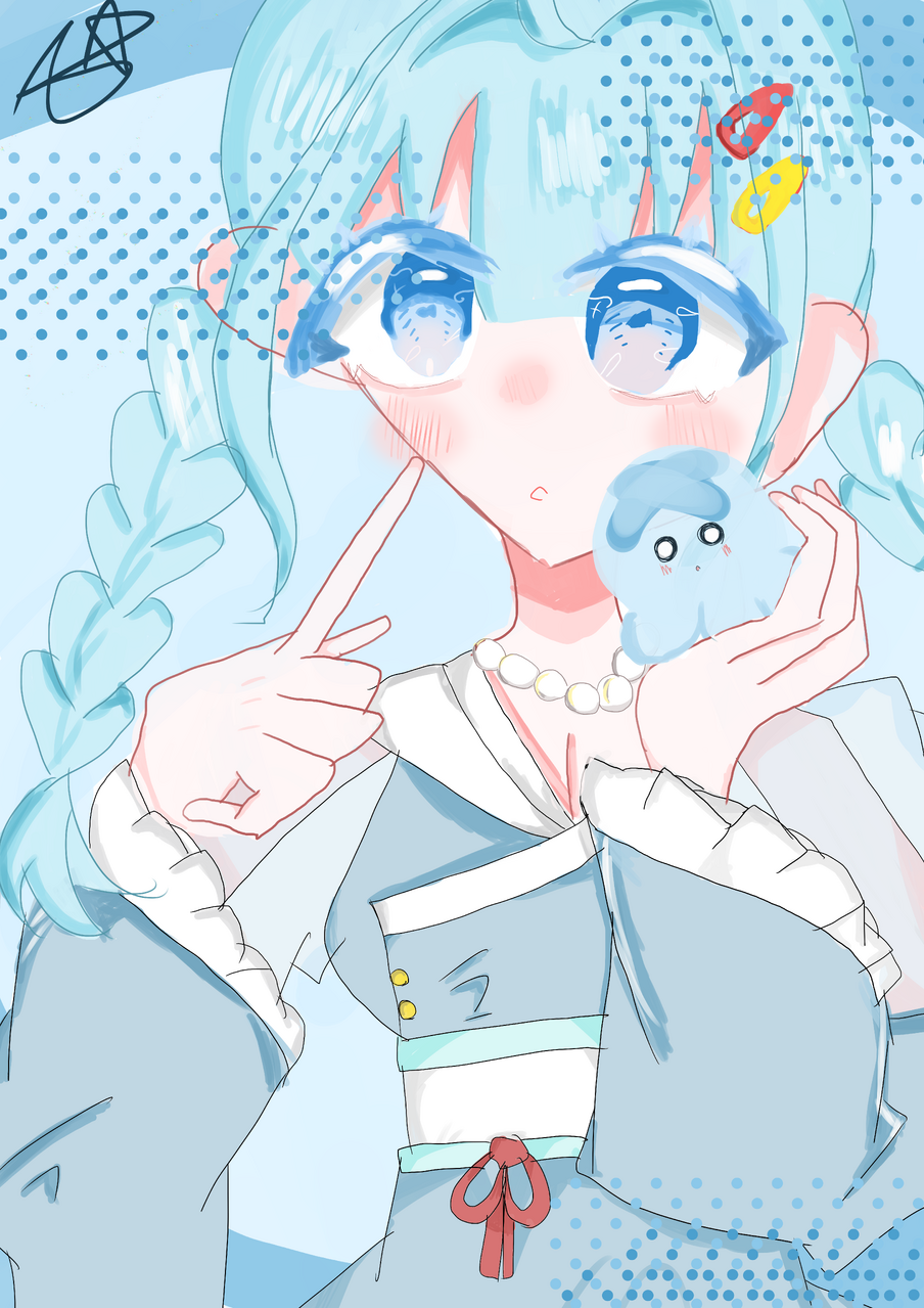 くらげちゃん Illust of 青空星来😎　代選中！ medibangpaint 拡散希望 本気絵 拡散 ガチ絵 うみのさち うみのぷらんくとん