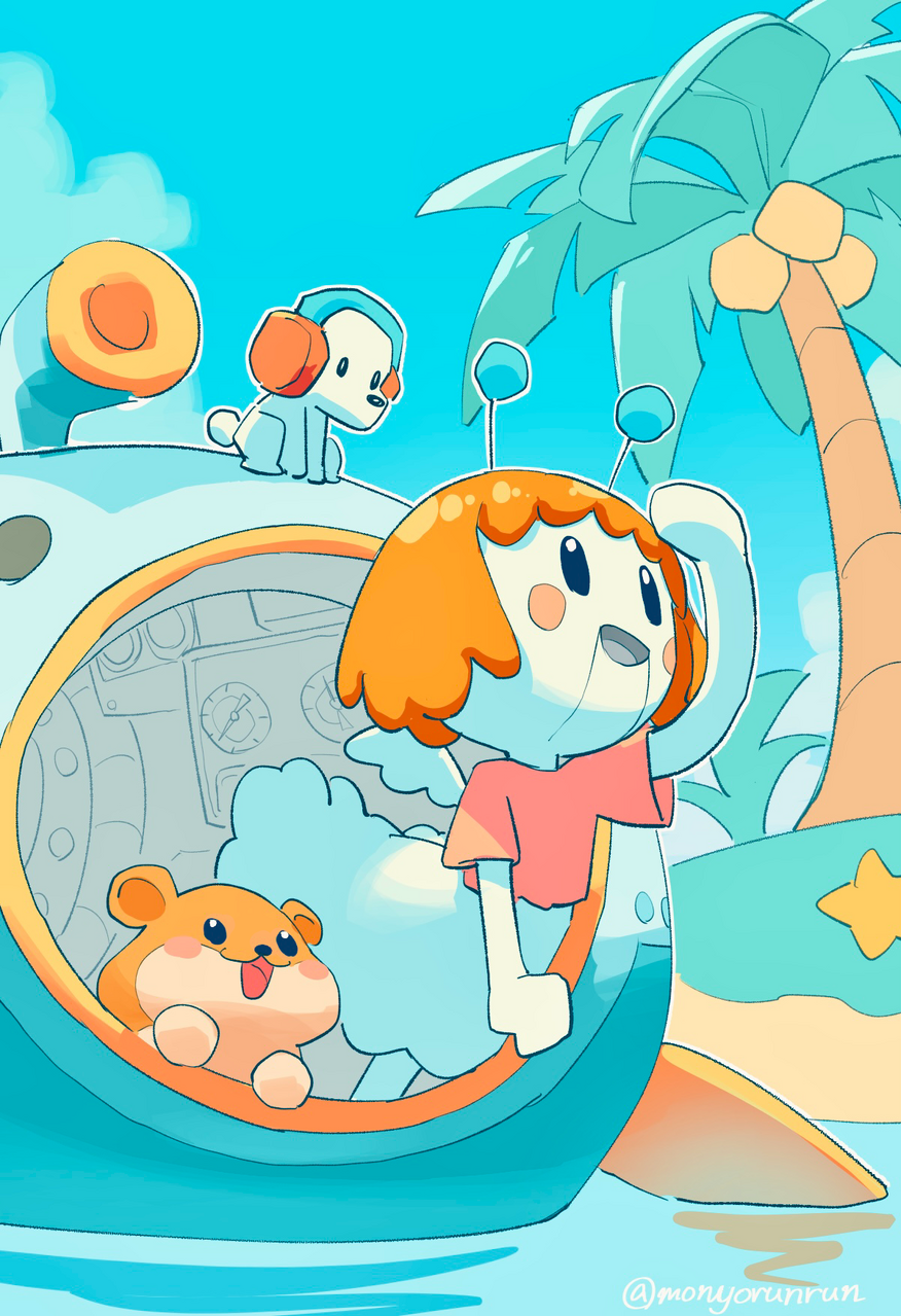 Illust of モにょルン fanfic fanart illustration digital kawaii background リズム天国