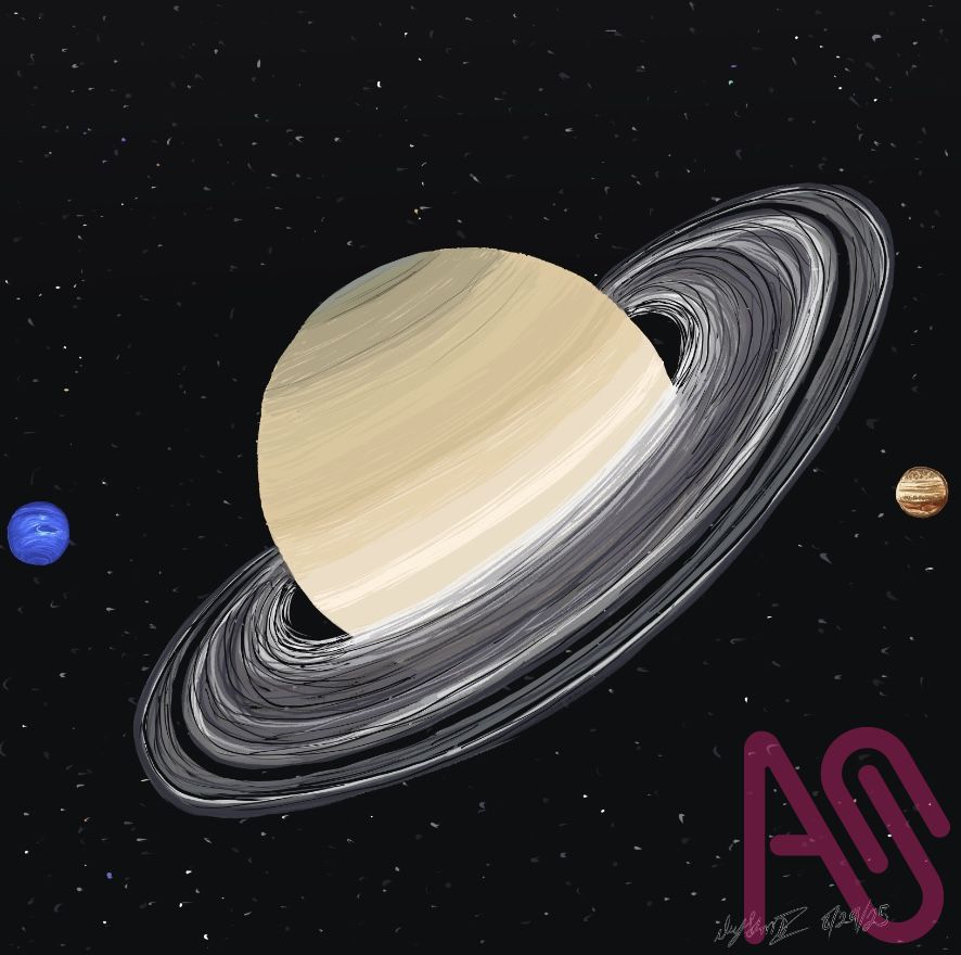“Saturn Yelling” Illust of LKMr.Raz medibangpaint digital outerspace digitalpainting digitalillustration planet planets Saturn spaceart