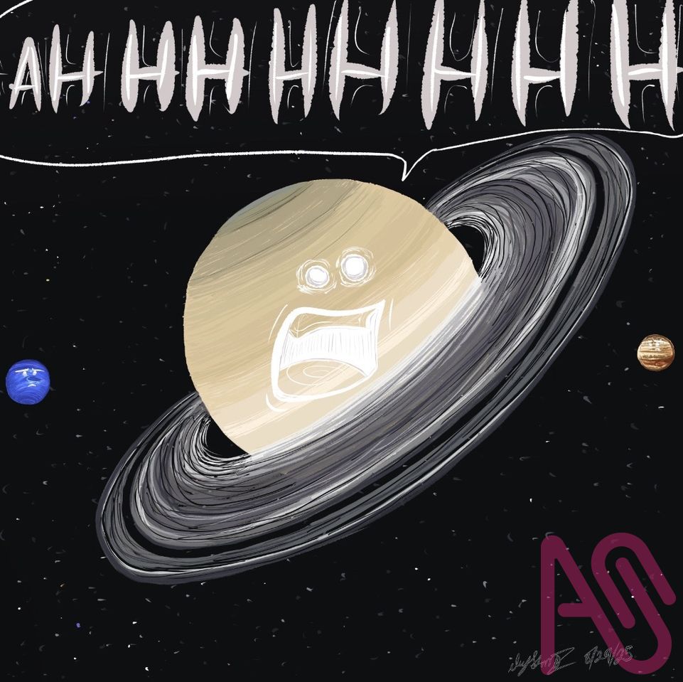 “Saturn Yelling” Illust of LKMr.Raz medibangpaint digital outerspace digitalpainting digitalillustration planet planets Saturn spaceart
