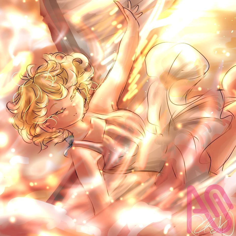 Tracy (Underwater & sky) Illust of ☆UnseenOtherworld☆ fantasy angel girl sky magic oc underwater glow lighting