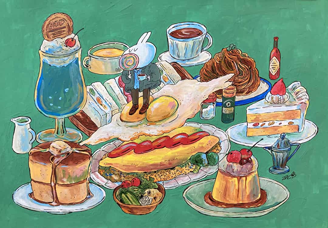 レトロな喫茶店のメニュー ヨシサコツバサ Illustrations Art Street