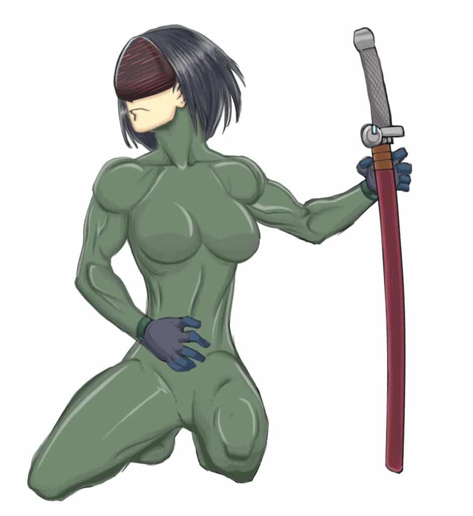 全身タイツ女子とカタナ エカキドウ Illustrations Art Street