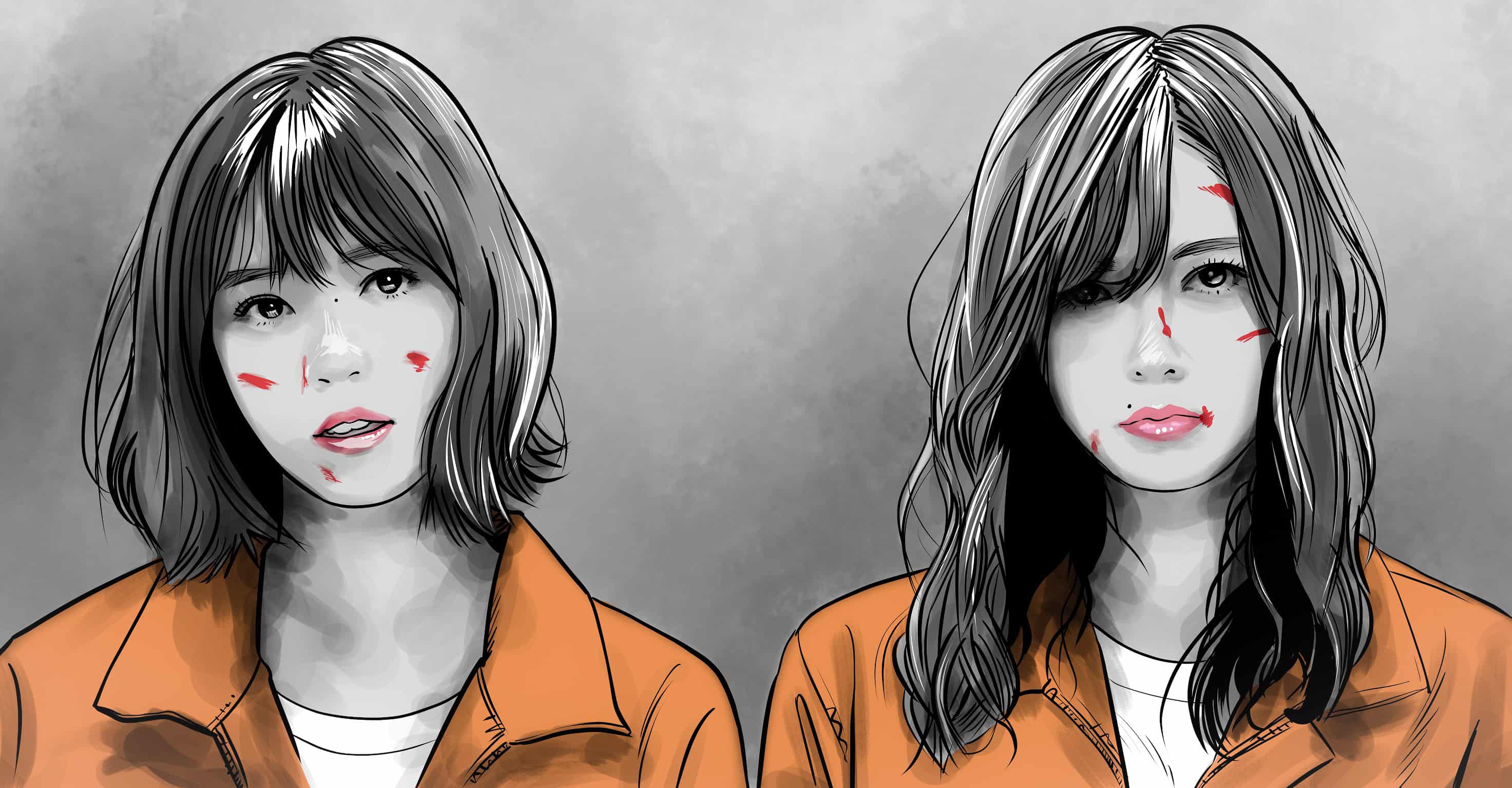 西野七瀬さんと白石麻衣さん てらりん Illustrations Art Street