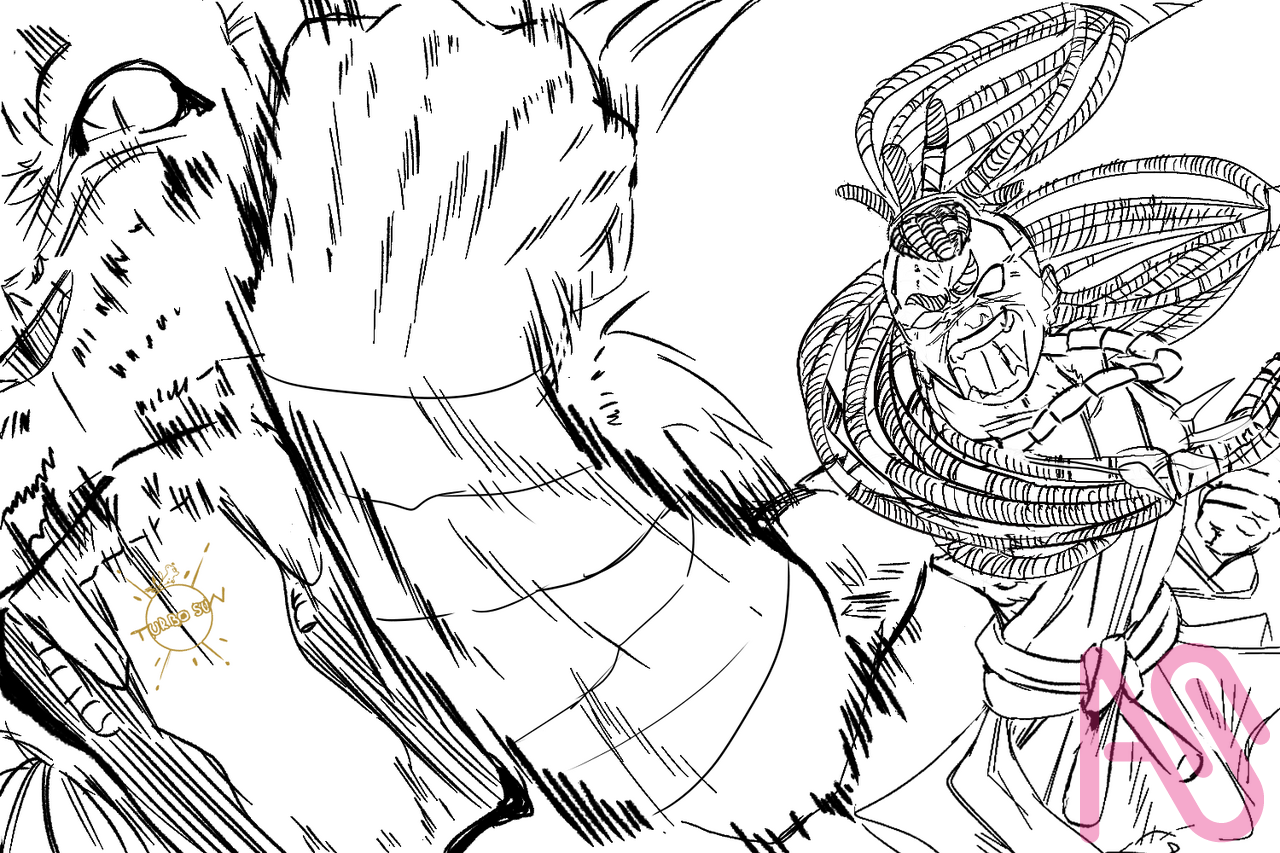 Yao! [Red flower]  Illust of Turbo_sun56 fanart drawing illustration art manga digital medibang Lion afro Turbo_sun56