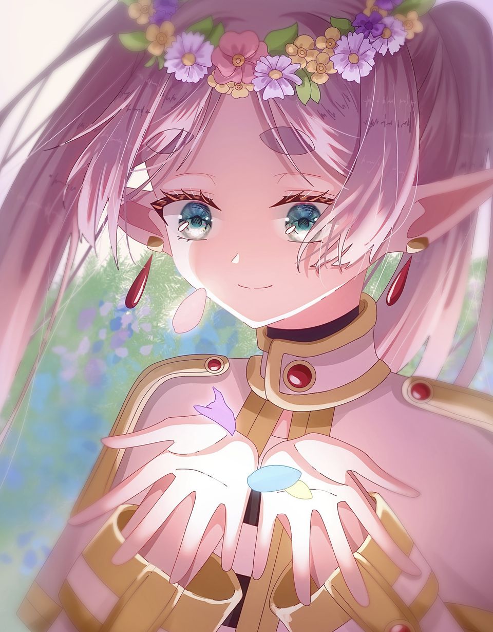 綺麗な花畑を出す魔法 Illust of 湯林檎😎🥂　@8/15に2周年！ girl 初心者 kawaii 本気絵 フリーレン