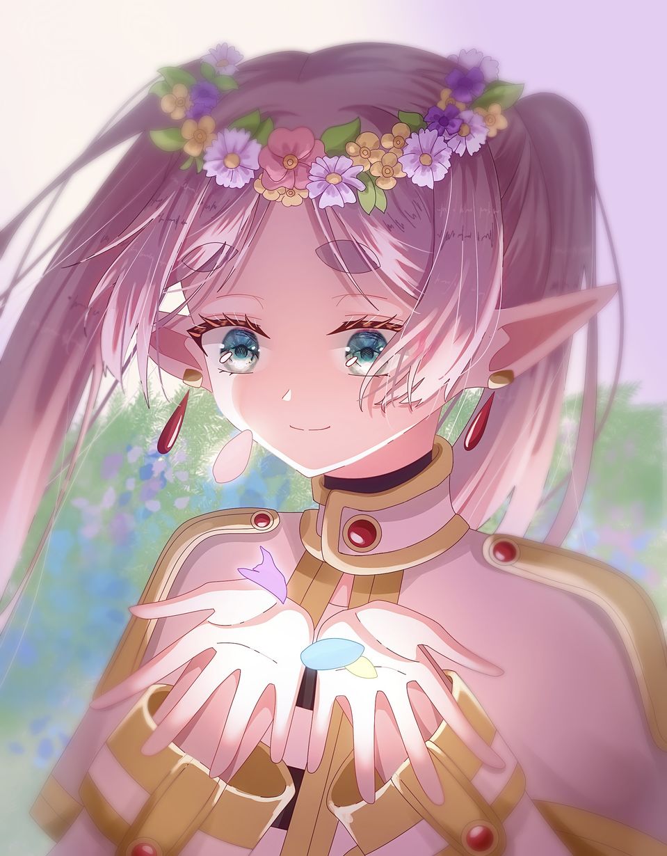 綺麗な花畑を出す魔法 Illust of 湯林檎😎🥂　@8/15に2周年！ girl 初心者 kawaii 本気絵 フリーレン