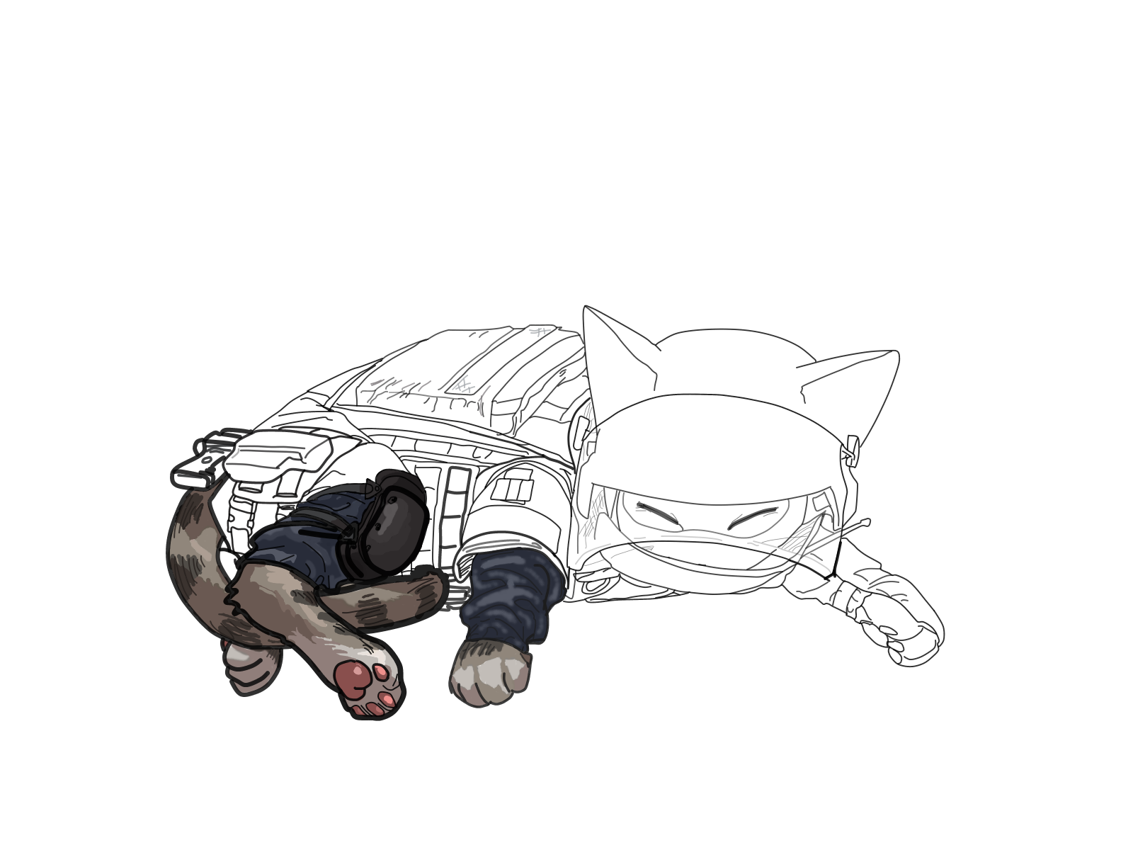 rook cat (WIP) LeoGold - 插图 ART street