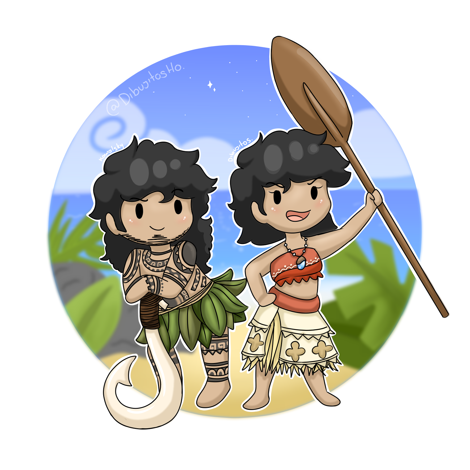 Maui and Moana (Boyfriend and me) DibujitosHo Illustrations ART street