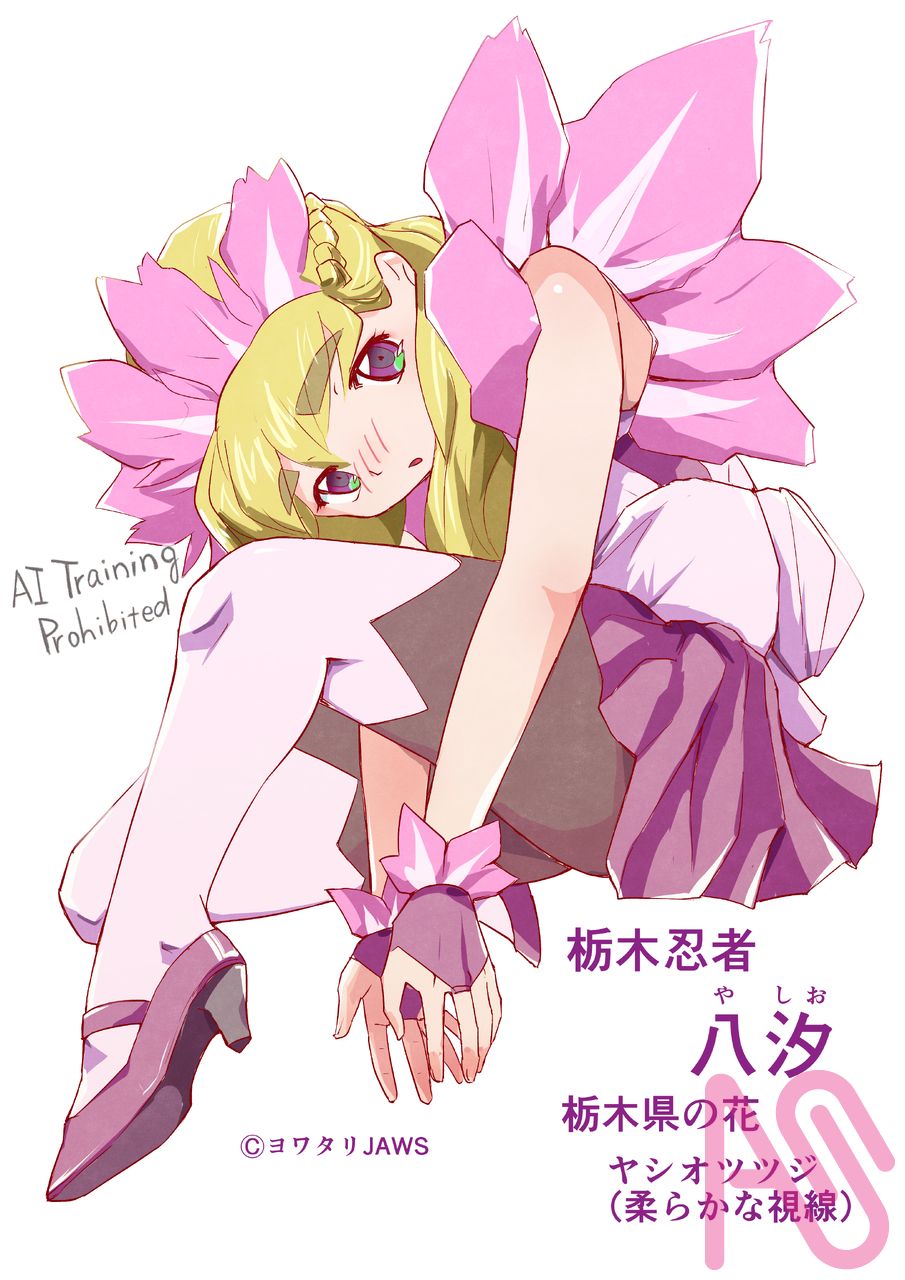 栃木忍者「八汐（やしお）」 Illust of ヨワタリJAWS oc ninja くノ一 栃木県 都道府県イラスト ヤシオツツジ