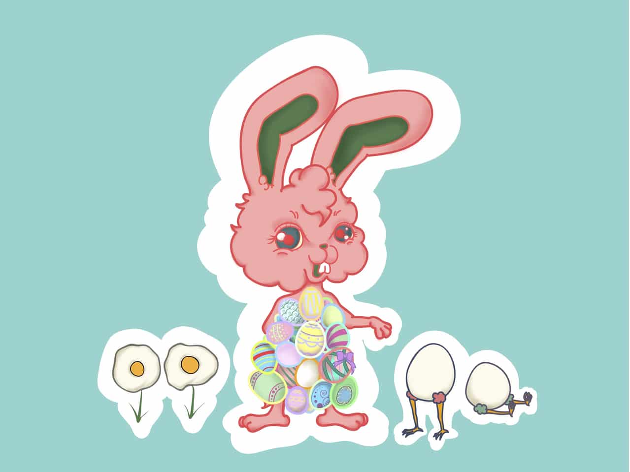 たまごさんとうさぎ ぎょうざ Illustrations Art Street