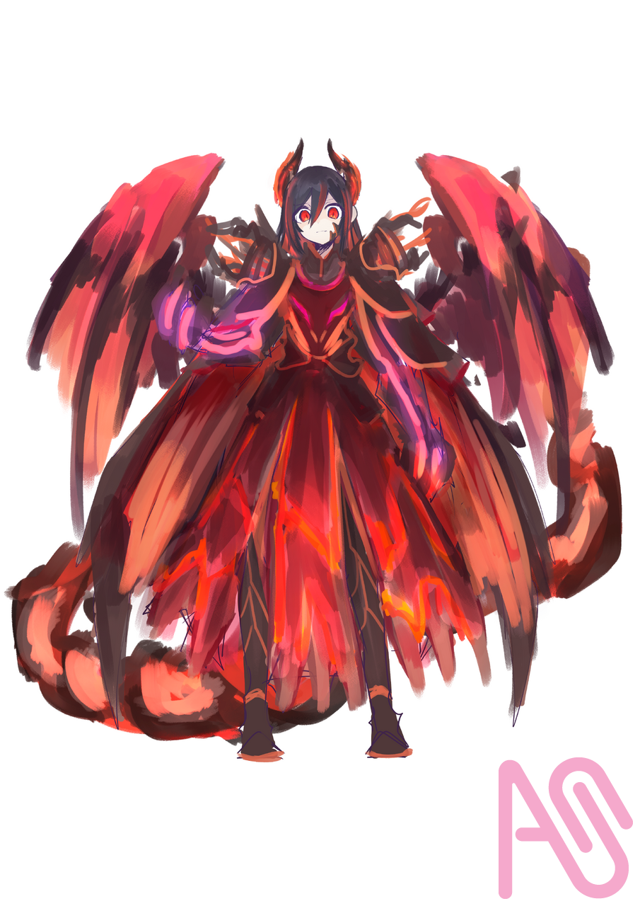 ルシェミ-マグマ竜完全体 Illust of 白鶯 girl illustration original ルシェミ 白色之巢 ルシェミ-岩漿竜