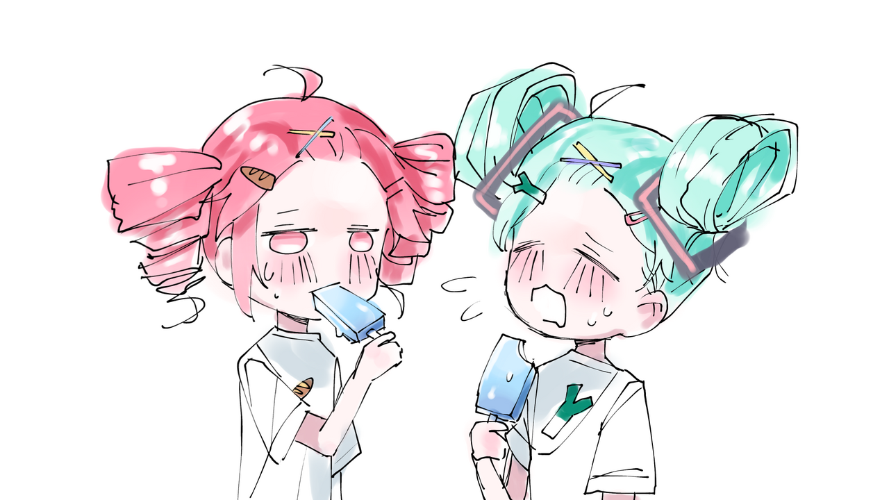 Illust of Biles fanfic hatsunemiku VOCALOID pink cute kawaii 蓝色 ibispaint 重音テトSV