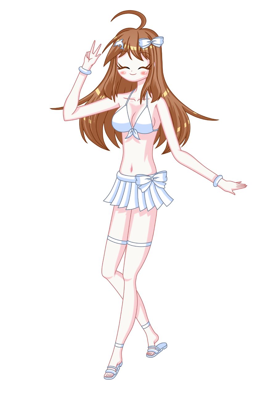 輝くウキウキ夏デラックス Illust of ヒイラギの助 girl original medibangpaint smile オシャレ colorful swimsuit 明るい 美肌 美しいウインク