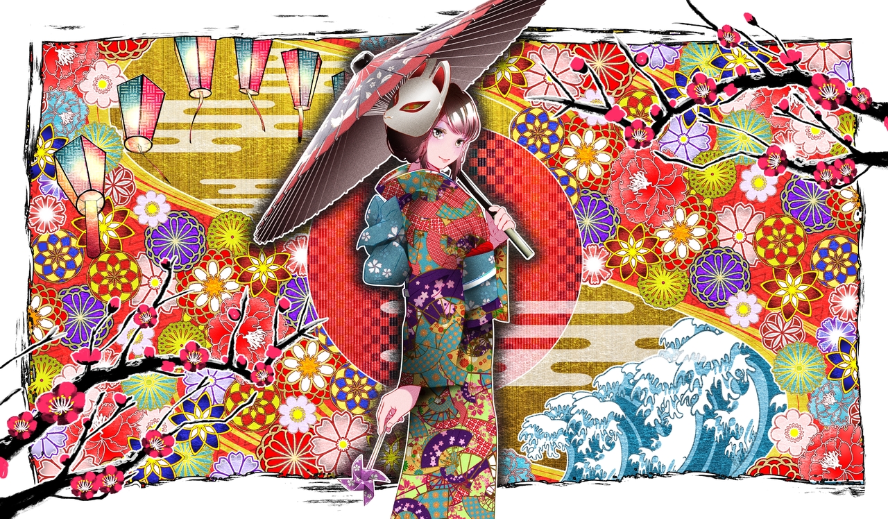 和傘をさす女 堀光 イラスト Art Street アートストリート