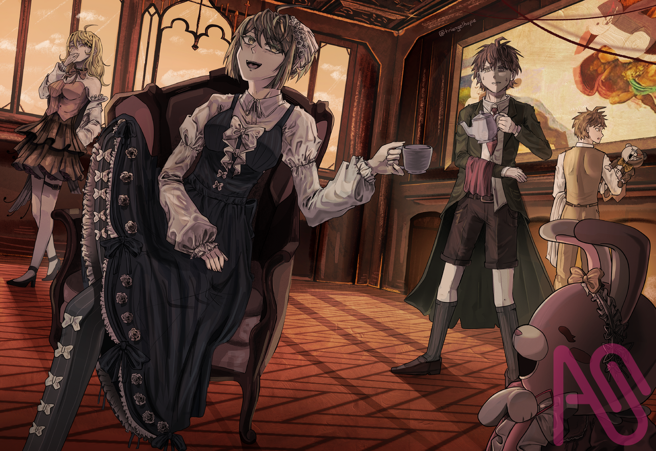 Protagonist Party Illust of Triangelhope DanganronpaCreativeContestIllustrationCategory Danganronpa