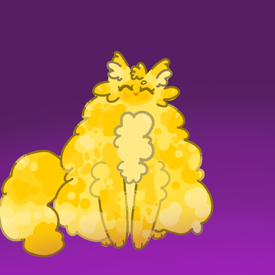 𝑴𝒔. 𝑳𝒆𝒎𝒐𝒏  Illust of ❤Krystal_K❤ cat cute yellow purple eyes adorable blush fluffy fluff therian