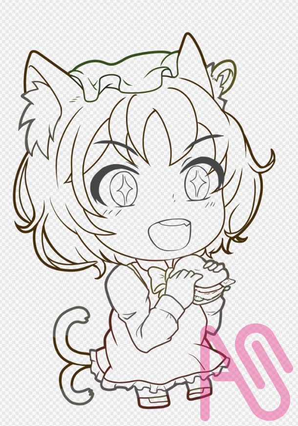線画が一杯　夢も一杯です（=´ω`=）─3ﾌｰ Illust of タロウぽん girl cat_ears 橙 Touhou_Project ルーミア ちぇん