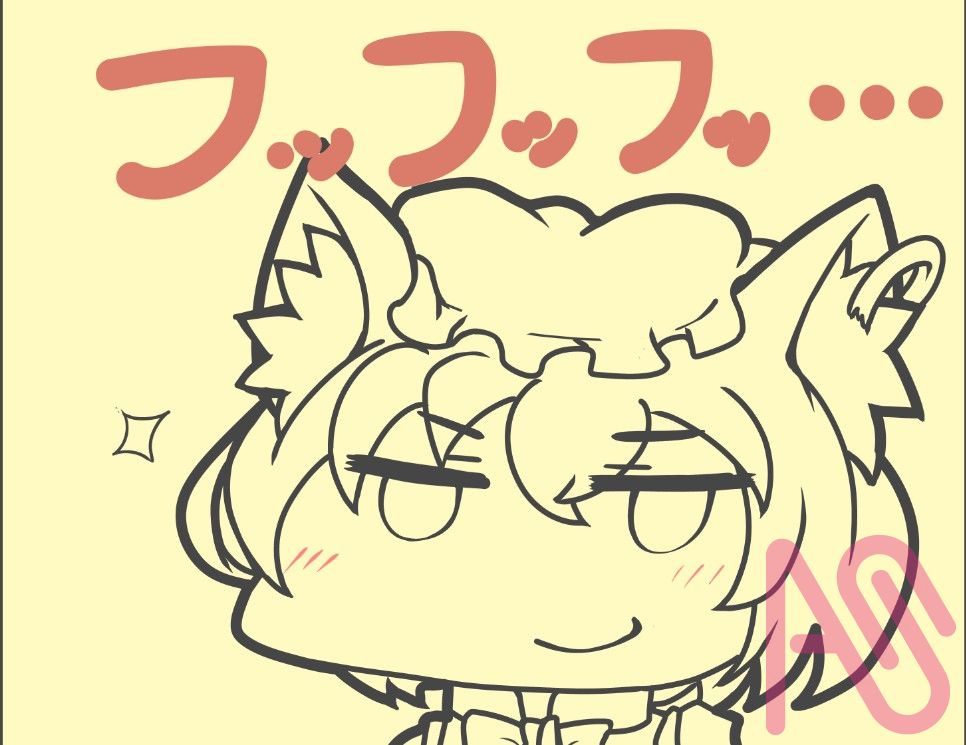 線画が一杯　夢も一杯です（=´ω`=）─3ﾌｰ Illust of タロウぽん girl cat_ears 橙 Touhou_Project ルーミア ちぇん
